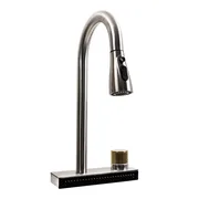 ZS84 Waterfall Kitchen Faucet Set (Waterfall) Platinum (Brushed) — 1