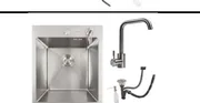 Kitchen Sink Set Zelto 4050 Inox 3.00mm/0.8mm & kitchen faucet NS02A — 1