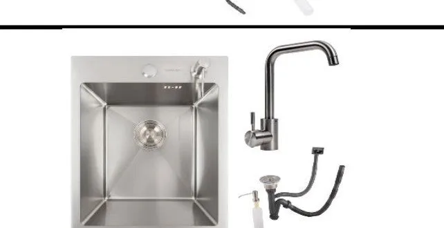 Kitchen Sink Set Zelto 4050 Inox 3.00mm/0.8mm & kitchen faucet NS02A