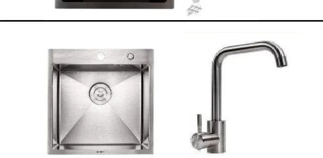 Σετ Νεροχύτης κουζίνας Zelto 4545 Inox & μπαταρία κουζίνας NS02A