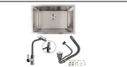 Σετ Νεροχύτης κουζίνας Zelto 5843 Inox (Υποκαθήμενος) & μπαταρία κουζίνας Inox XK08A — 1