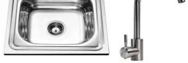 Kitchen Sink Set Zelto 5050 Satin 0,7/160 & kitchen faucet NS02A