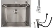 Σετ Νεροχύτης κουζίνας Zelto 5050 Inox 3.00mm/0.8mm & μπαταρία κουζίνας 56 NESP — 1