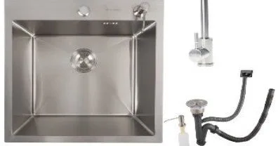 Σετ Νεροχύτης κουζίνας Zelto 5050 Inox 3.00mm/0.8mm & μπαταρία κουζίνας 56 NESP