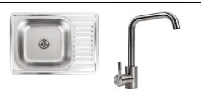 Kitchen Sink Set Zelto 6550 Decor 0,8/180 & kitchen faucet NS02A