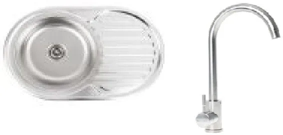 Kitchen Sink Set Zelto 7750 Decor 0,8/180 & kitchen faucet 56 NESP