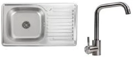 Kitchen Sink Set Zelto 7850 Decor 0,8/180 & kitchen faucet NS02A
