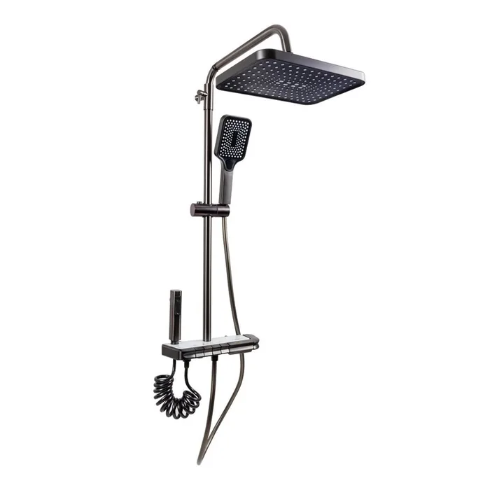 NSK078 Shower Column PVD Black with Temperature Display