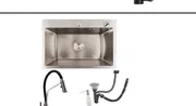Kitchen Sink Set Zelto 5843 Inox 3.00mm/0.8mm & kitchen faucet KN36 — 1
