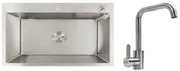 Kitchen Sink Set Zelto 7050 Inox 3.00mm/0.8mm & kitchen faucet KT 11 — 1