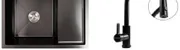 Σετ Νεροχύτης κουζίνας Zelto 6550 L PVD Black & μπαταρία κουζίνας XK09B Black — 1